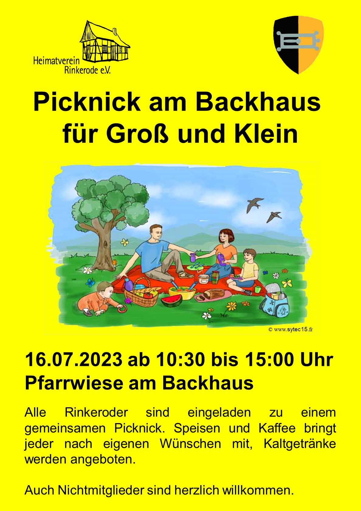 Plakat zum Picknick des Heimatvereins Rinkerode 2023